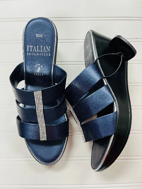 Designer Sneakers For Sale Sandals Heels Wedge By Italian Shoemakers In Navy, Size: 10 Designer Sneakers For Sale Sandals Heels Wedge By Italian Shoemakers In Navy, Size: 10