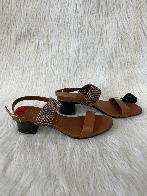 Vintage Boots Collection Sandals Heels Block By Italian Shoemakers In Brown, Size: 10 Vintage Boots Collection Sandals Heels Block By Italian Shoemakers In Brown, Size: 10