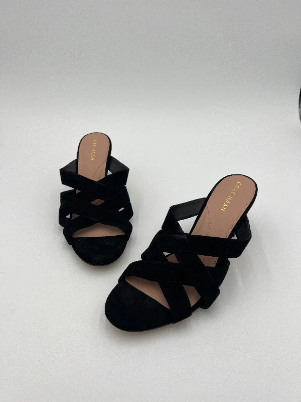 Formal Hiking Footwear Sandals Heels Block By Cole-haan In Black, Size: 9