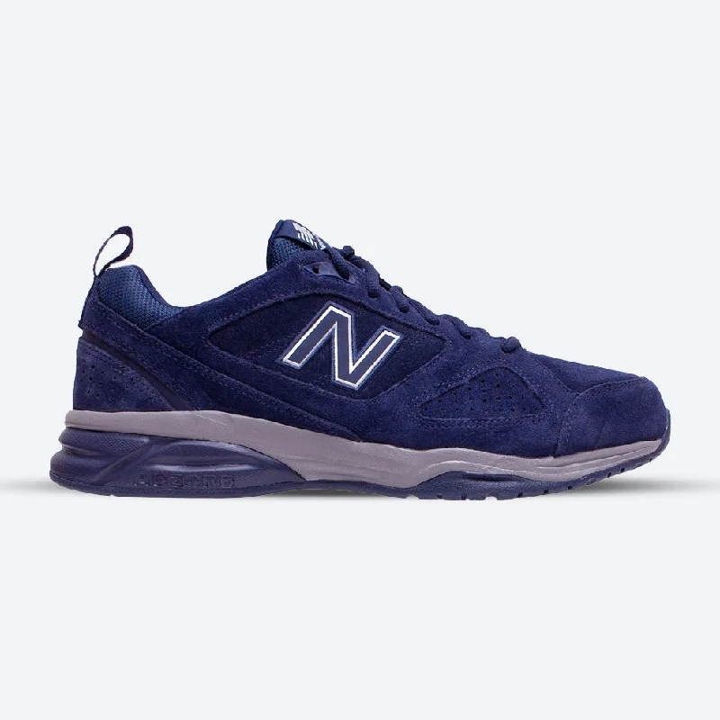 Comfortable Heeled Shoes Mens New Balance Wide Fit MX624V4 Navy Sneakers