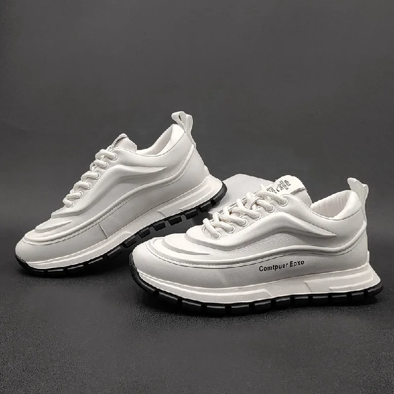 Breathable Sports Shoes Men Minimalist Fashion Leather Casual Sneakers