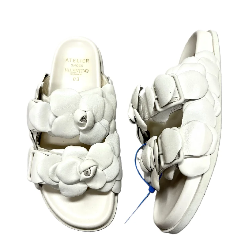 Casual Sandals Collection Sandals Luxury Designer By Valentino-garavani In Cream, Size: 9.5