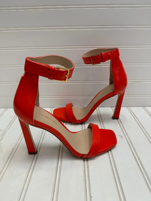 Fashionable Hiking Shoes Sandals Designer By Stuart Weitzman In Orange, Size: 6
