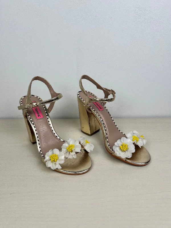 Durable Sports Sneakers Sandals Heels Block By Betsey Johnson In Gold, Size: 7.5
