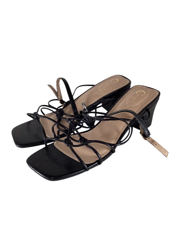 Stylish High Heel Sandals Sandals Heels Block By Cato In Black, Size: 9