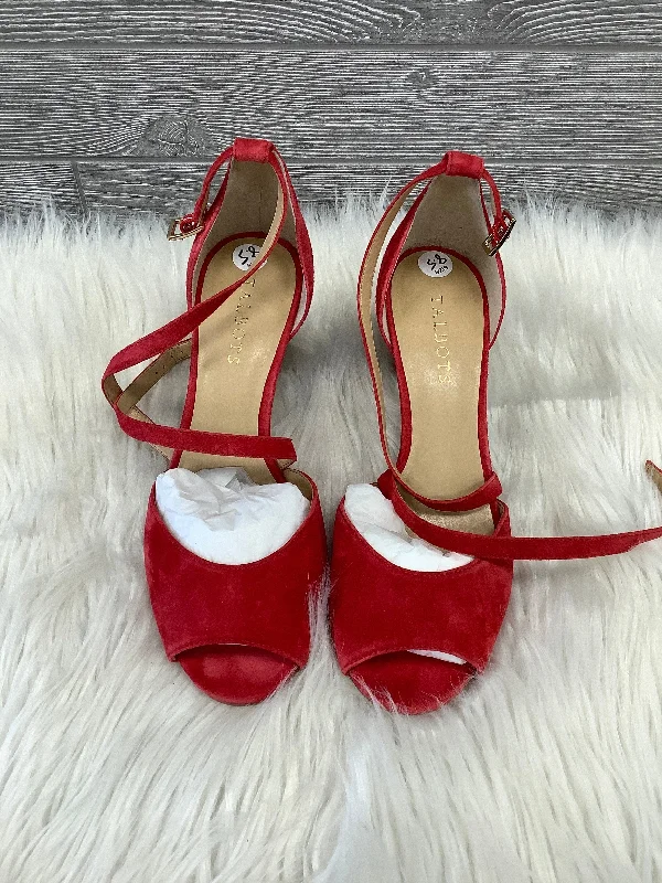 Trendy Walking Boots Sandals Heels Block By Talbots In Red, Size: 8.5