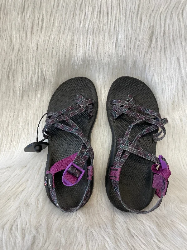 Waterproof Sports Shoes Sandals Sport By Chacos In Black & Purple, Size: 10