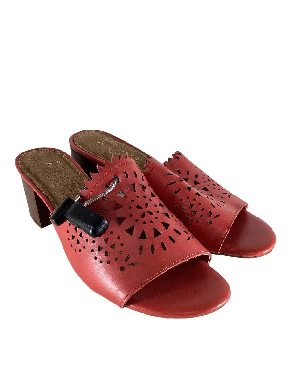 Comfortable Formal Footwear Sandals Heels Block By Aerosoles In Red, Size: 6.5
