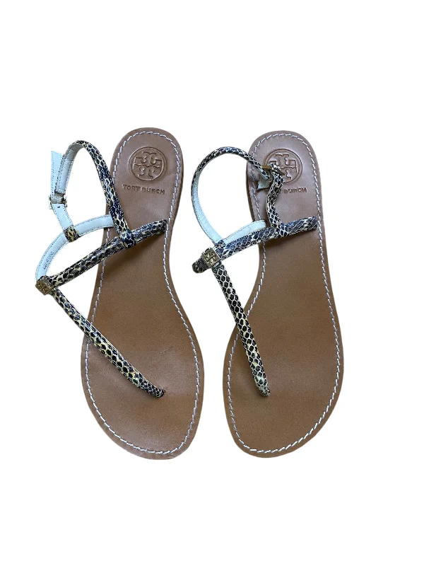 Comfortable Hiking Footwear Sandals Flip Flops By Tory Burch In Brown, Size: 9