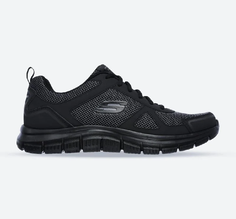 Comfortable Work Sneakers Men's Wide Fit Skechers 52630 Track Bucolo Sports Sneakers - Black