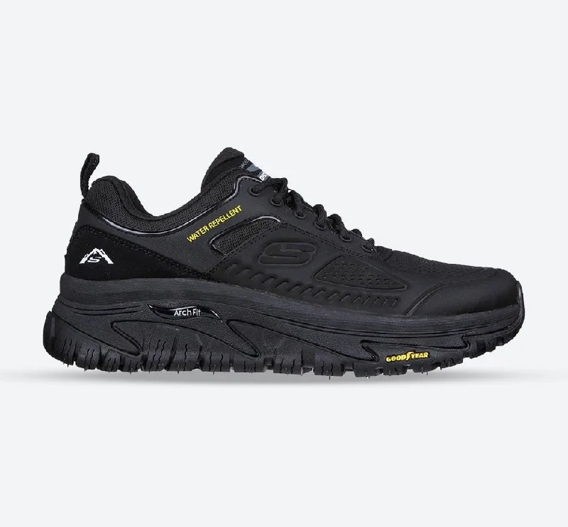 Durable Running Sandals Men's Wide Fit Skechers 237333 Arch Fit Road Walker Recon Sneakers - Black/Black Durable Running Sandals Men's Wide Fit Skechers 237333 Arch Fit Road Walker Recon Sneakers - Black/Black