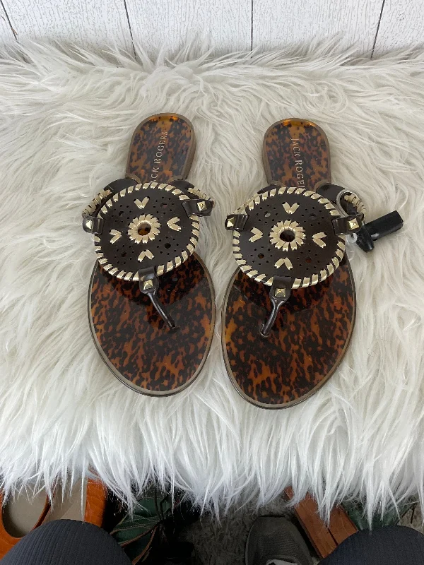 Classic Hiking Boots Sandals Designer By Jack Rogers In Animal Print, Size: 10