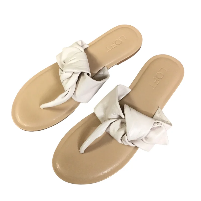 Designer Sneakers For Sale Sandals Flip Flops By Loft In Cream, Size: 8
