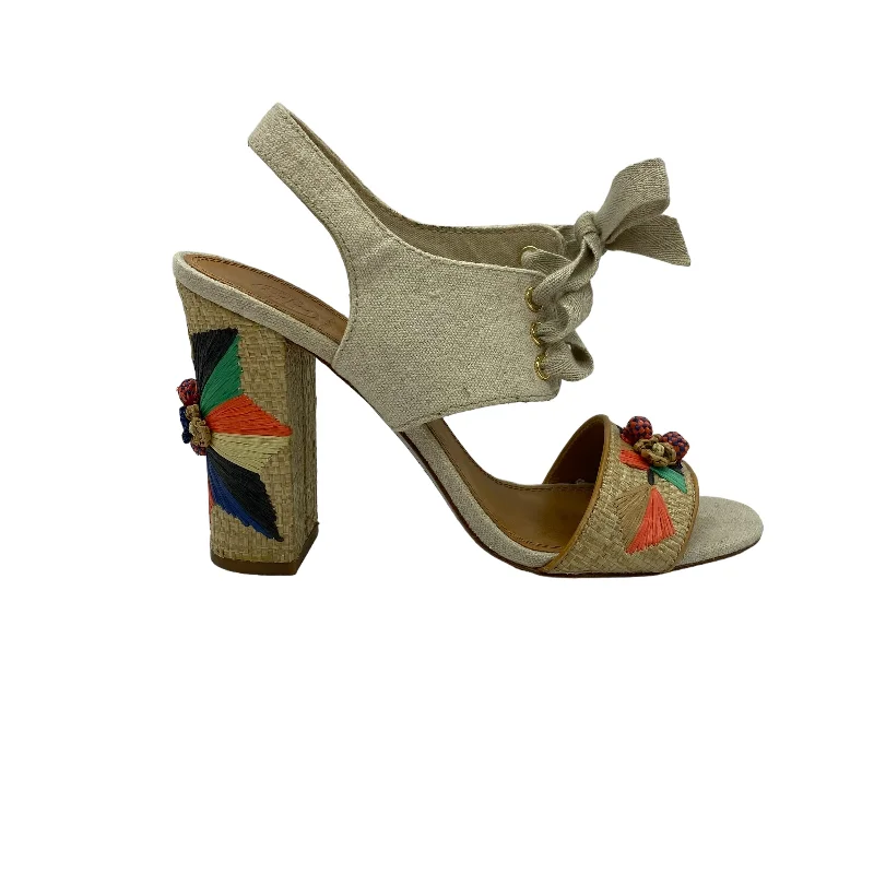 Comfortable Winter Sandals TAN TORY BURCH SANDALS DESIGNER, Size 8.5