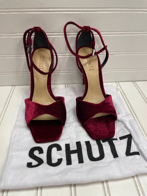 Durable Running Sandals Sandals Heels Stiletto By Schutz In Red, Size: 7.5