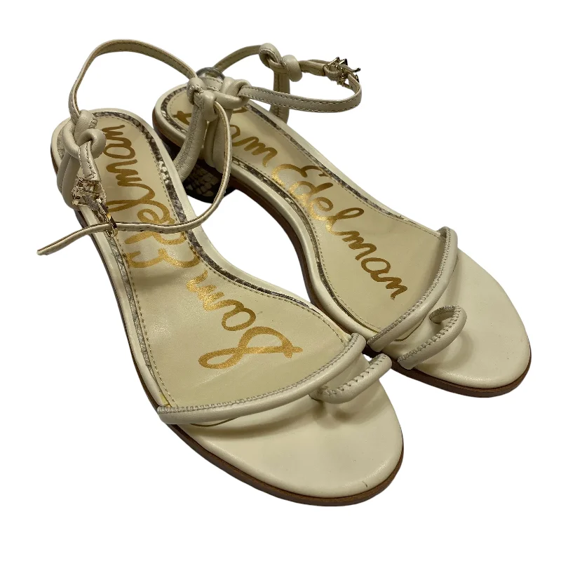 Fashionable Hiking Shoes Sandals Heels Block By Sam Edelman In Cream, Size: 6.5