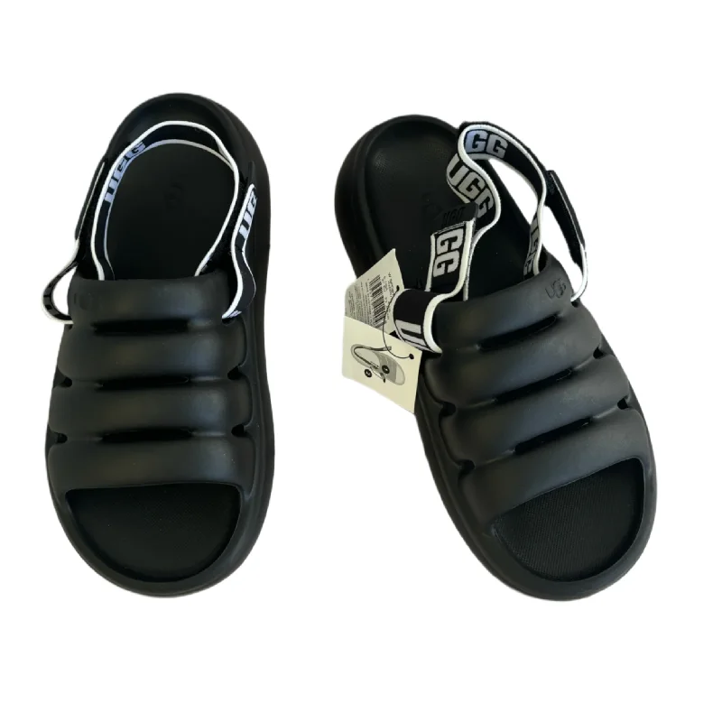 Comfortable Flip Flops Sandals Designer By Ugg In Black, Size: 6