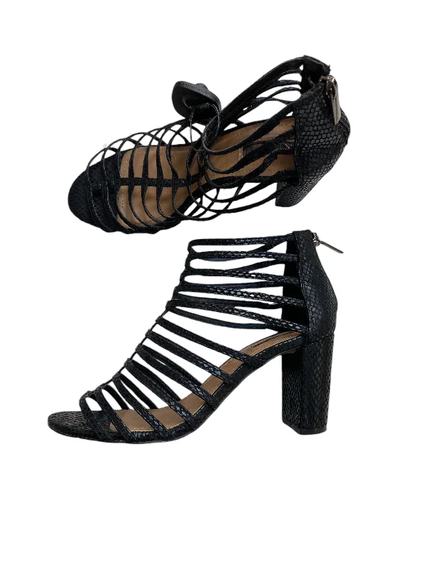 Waterproof Loafers Sandals Heels Block By Elie Tahari In Black, Size: 7