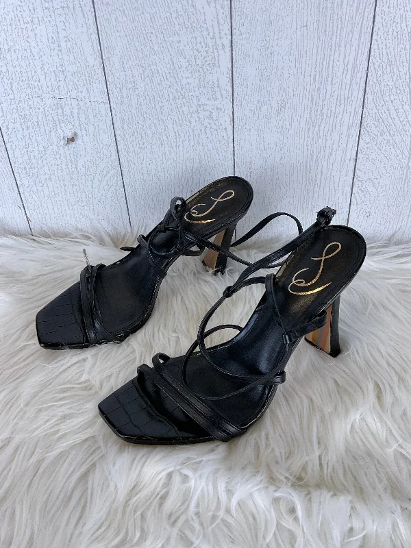 Trendy Casual Sandals Sandals Heels Stiletto By Sam Edelman In Black, Size: 9