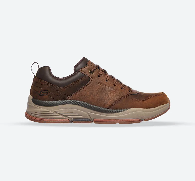 Stylish Work Sneakers Men's Wide Fit Skechers 66204 Benago Treno Walking Sneakers - Dark Brown Stylish Work Sneakers Men's Wide Fit Skechers 66204 Benago Treno Walking Sneakers - Dark Brown