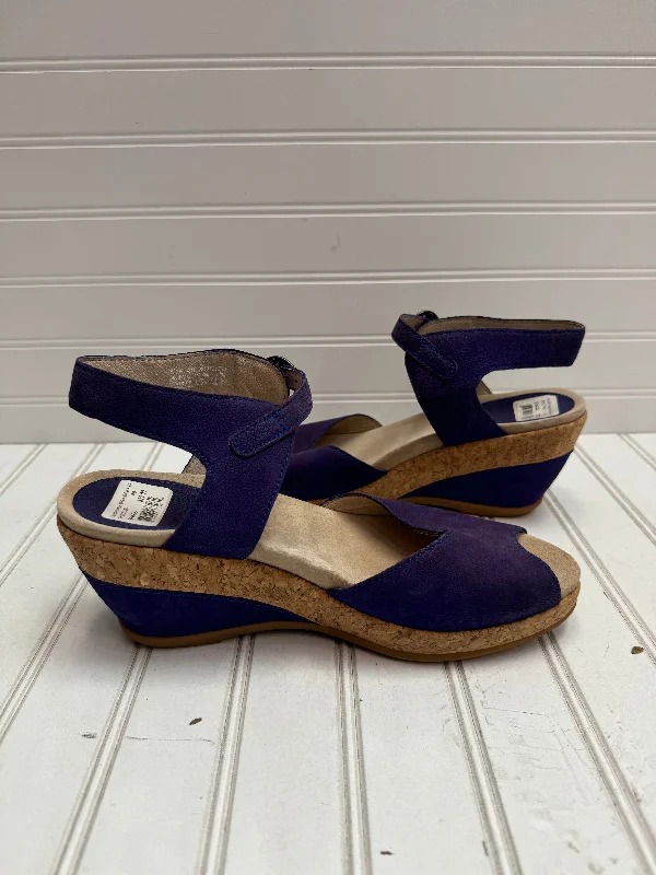 Luxury Sandals For Sale Sandals Heels Wedge By Dansko In Purple & Tan, Size: 10