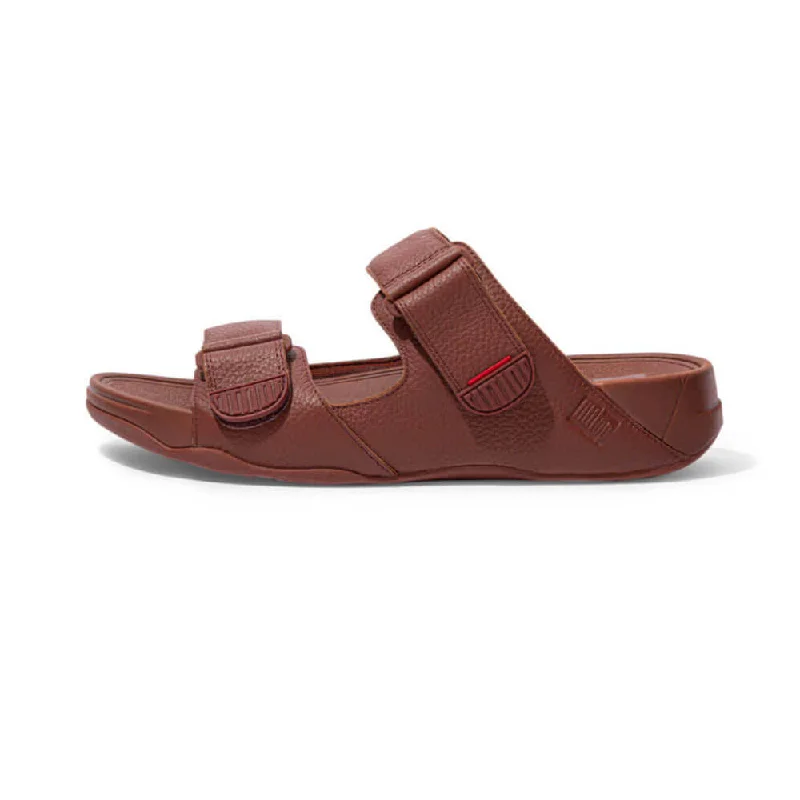 Comfortable Loafers For Women FitFlop Men's Gogh Moc Slide Sandals - Red Brown