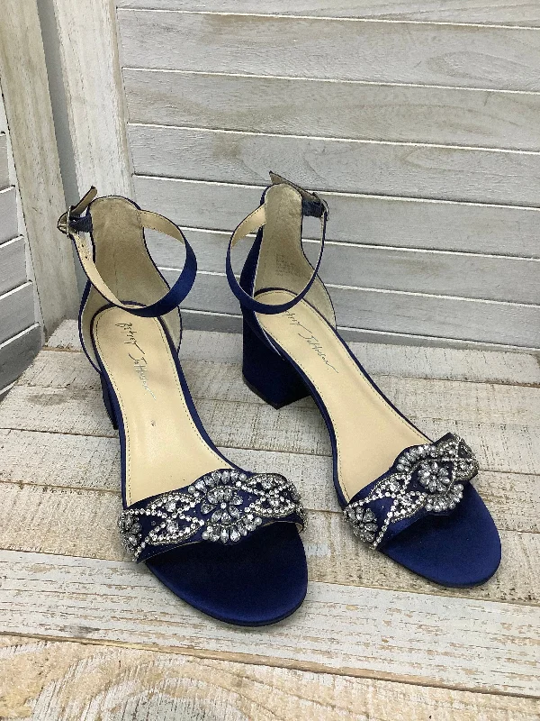 Leather Sandals For Sale Sandals Heels Block By Betsey Johnson In Blue, Size: 8.5