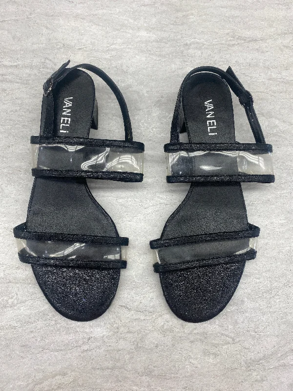 Comfortable Work Sneakers Sandals Heels Block By Vaneli In Black, Size: 8