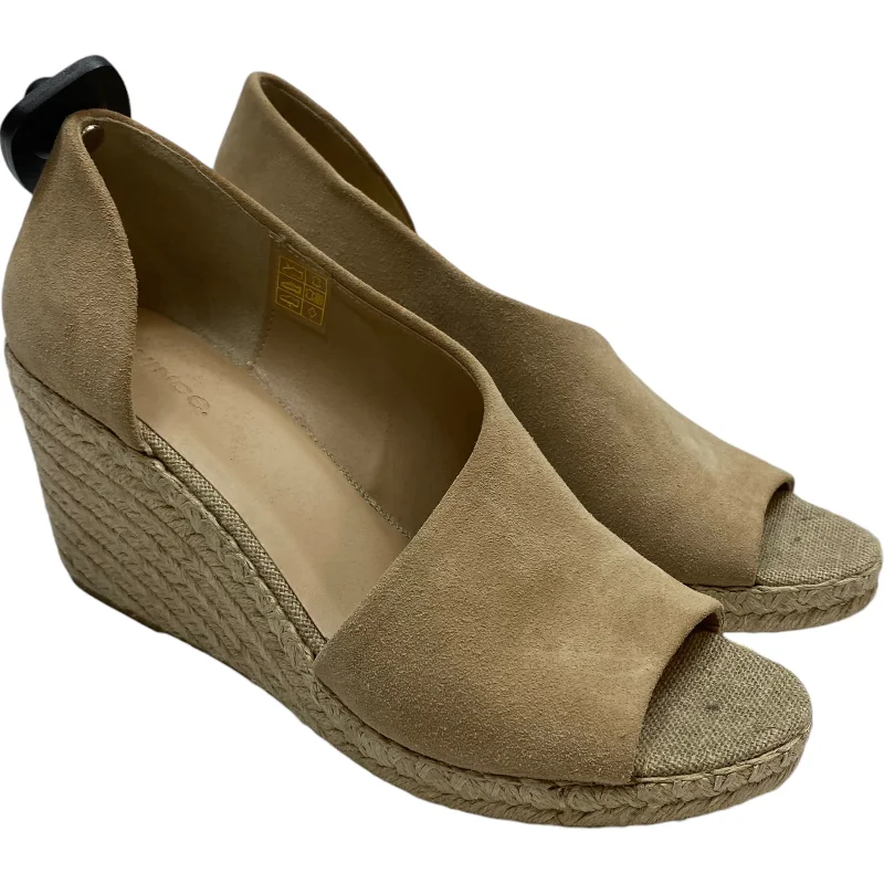 Stylish Running Footwear Sandals Heels Wedge By Vince In Tan, Size: 9