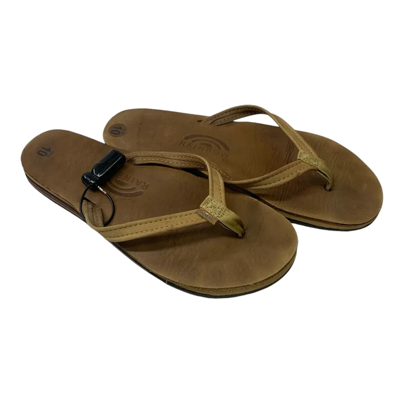 Stylish Platform Boots Sandals Flip Flops By Rainbows In Brown, Size: 10