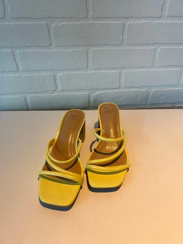 Outdoor Work Boots Sandals Heels Block By A New Day In Yellow, Size: 6