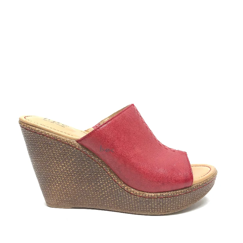 Trendy Sports Sneakers Sandals Heels Wedge By Boc In Red, Size: 9