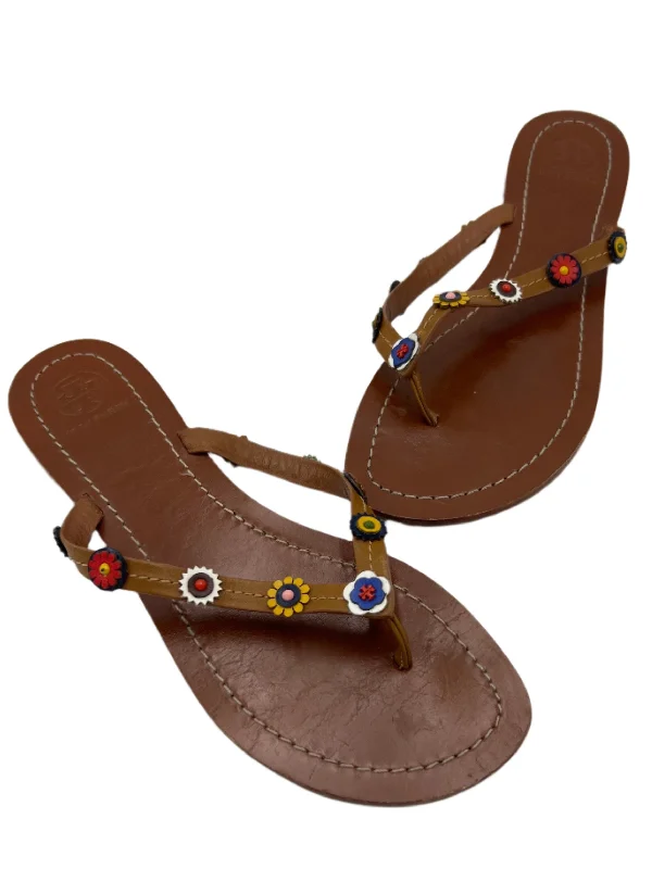 Trendy High Heels For Sale Sandals Designer By Tory Burch In Brown, Size: 8.5