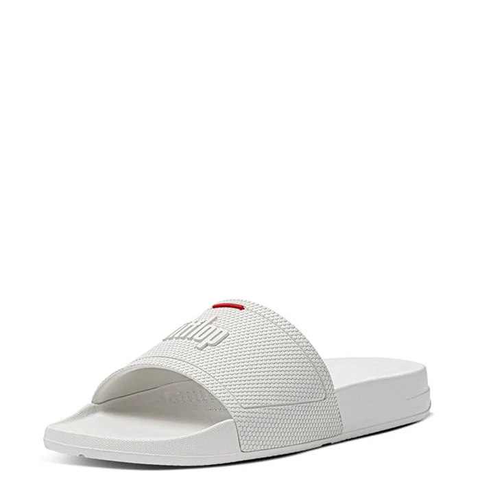 Leather Sandals For Sale FitFlop Men's Iqushion House Slide Sandals - White