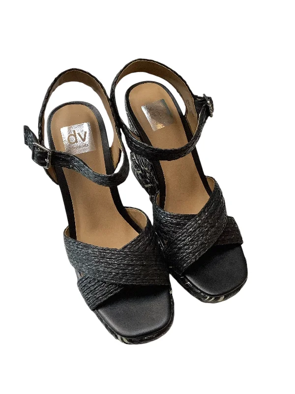 Waterproof Loafers Sandals Heels Wedge By Dv In Black, Size: 9