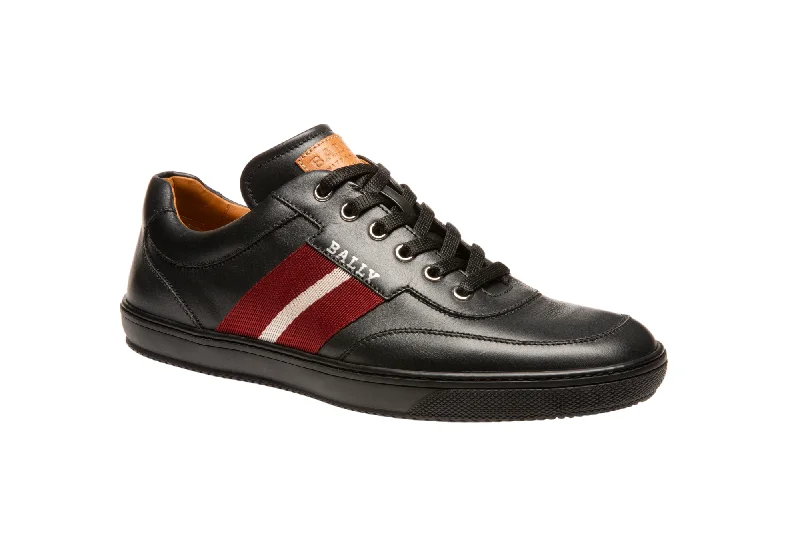 Running Footwear Sale Bally Oriano Men's 6240312 Black Leather Sneaker