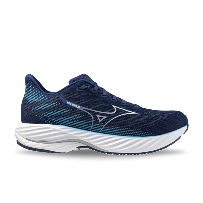 Comfortable Loafers For Women Mizuno Men's Wave Rider 28 - Estate Blue/White