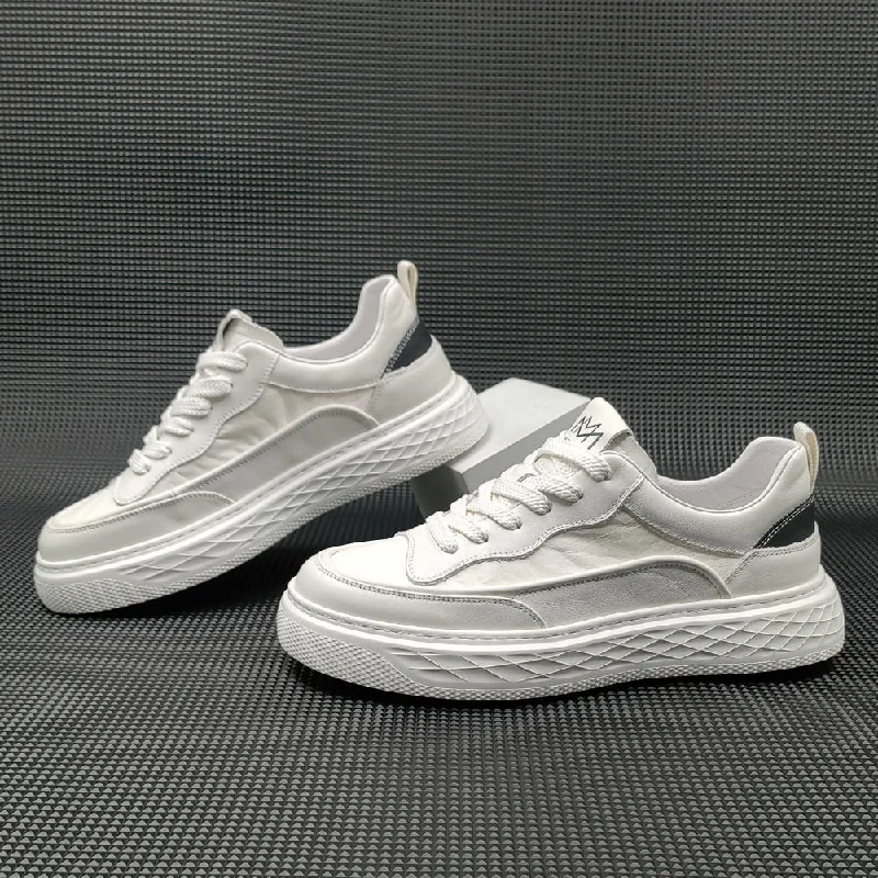 Comfortable Formal Footwear Men Minimalist Leather Flat Casual Sneakers