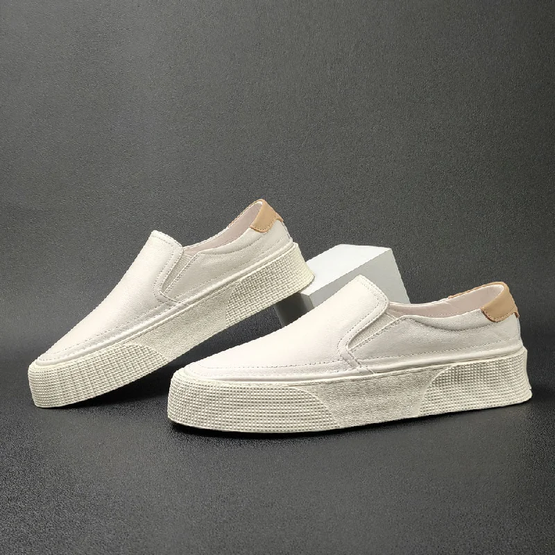 Outdoor Athletic Shoes Men Minimalist Leather Flat Casual Loafers