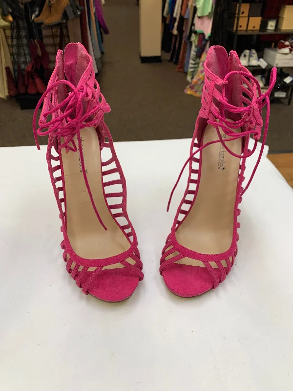Trendy Sports Sneakers Sandals Heels Stiletto By Shoedazzle In Pink, Size: 10