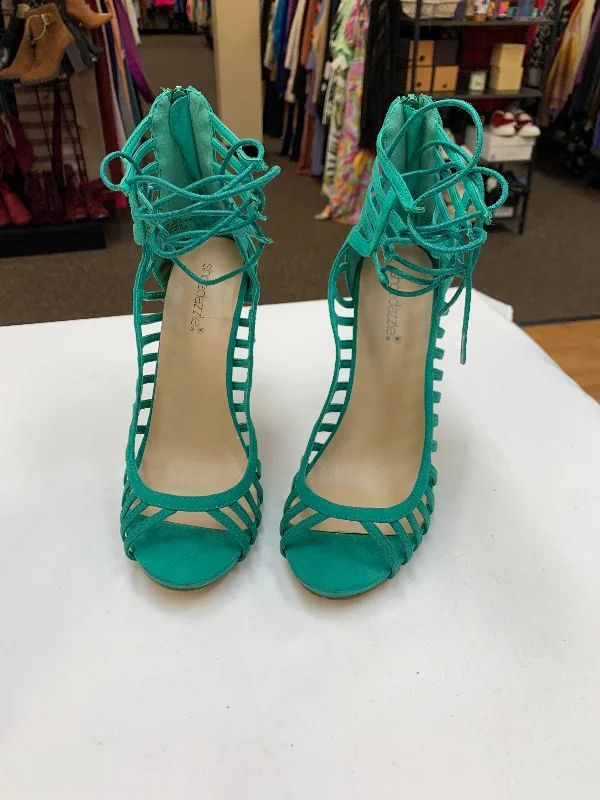 Casual Sports Footwear Sandals Heels Stiletto By Shoedazzle In Green, Size: 10