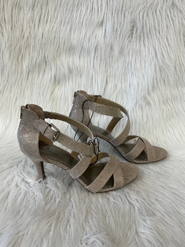 Designer Work Shoes Sandals Heels Stiletto By Worthington In Beige, Size: 9