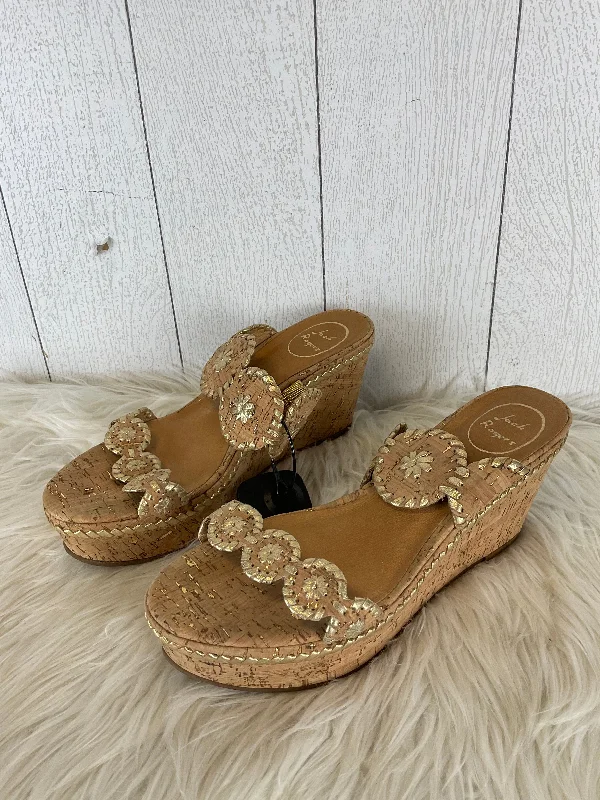 Breathable Hiking Footwear Sandals Heels Wedge By Jack Rogers In Tan, Size: 10