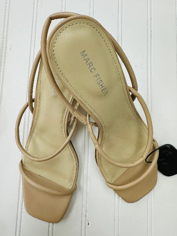Best Flat Shoes Online Sandals Heels Block By Marc Fisher In Tan, Size: 10