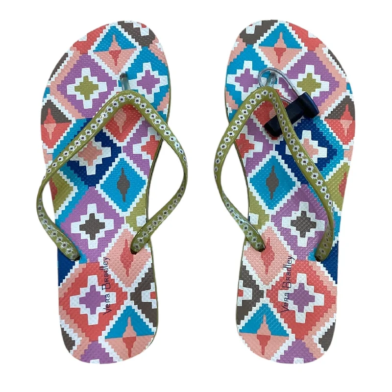 Comfortable Flip Flops Sandals Flip Flops By Vera Bradley In Multi-colored, Size: 9