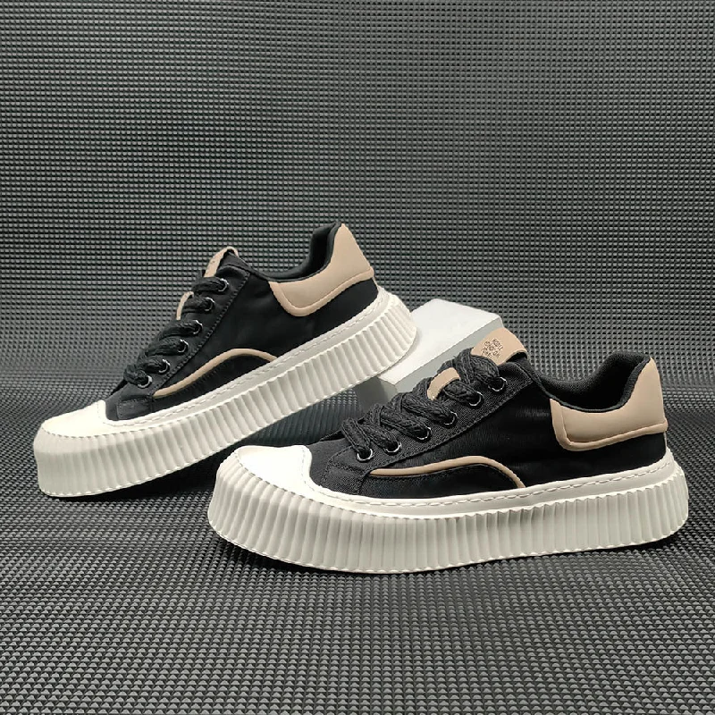Trendy Sports Footwear Men Fashion Breathable Canvas Flat Casual Sneakers