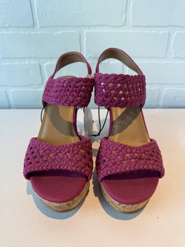 High Fashion Footwear Sandals Heels Wedge By Maurices In Purple, Size: 6.5