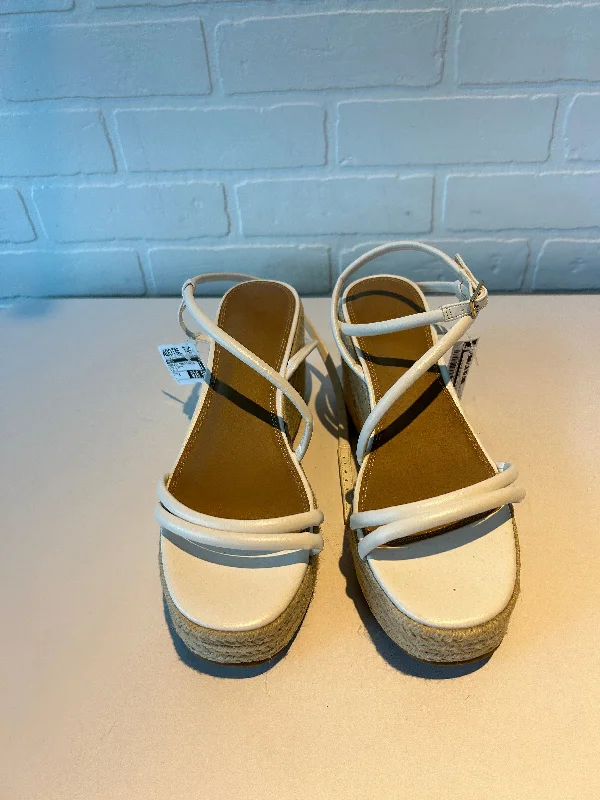 Sporty Casual Shoes Sandals Heels Stiletto By Asos In Tan & White, Size: 8