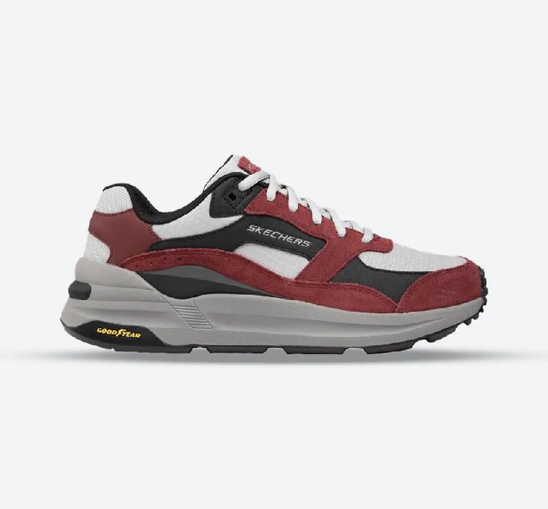Leather Sandals For Sale Men's Wide Fit Skechers 237200 Global Jogger Sneakers - Burgundy