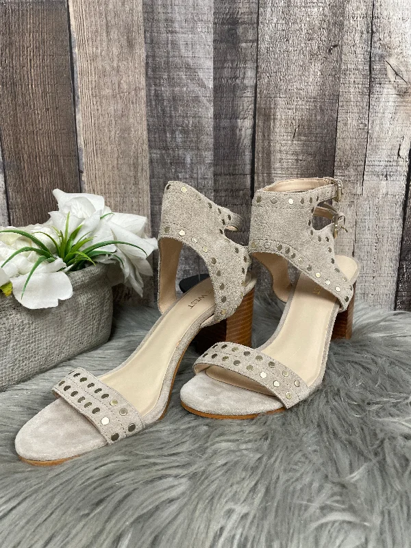 Trendy High Heels For Sale Sandals Heels Block By Nine West In Tan, Size: 7.5